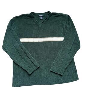 Vintage Sweater Green Oversize Mens Size L Pullover 90s Grunge Y2K Skater